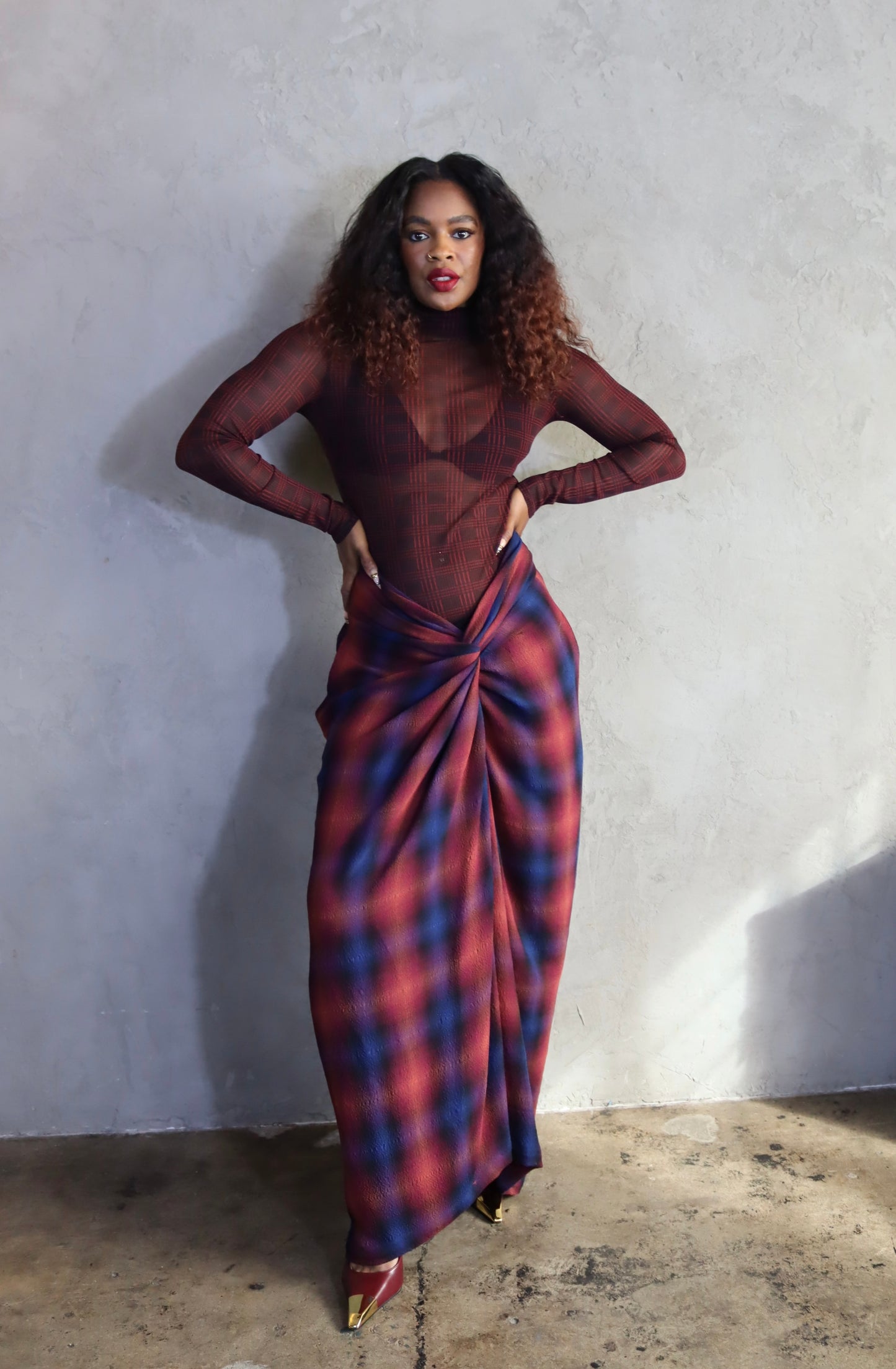 Yoshi Twist Pant (Plaid)