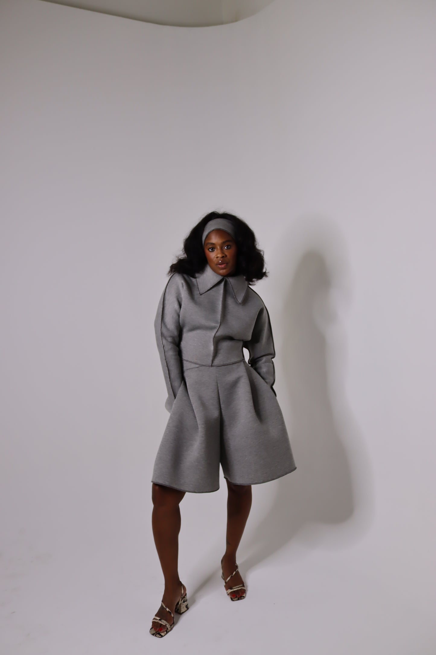 Oliver Pleated Shorts (Heather Grey)