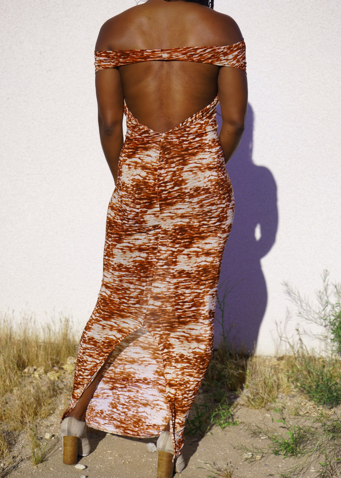 Arabian Draped Halter Maxi Dress
