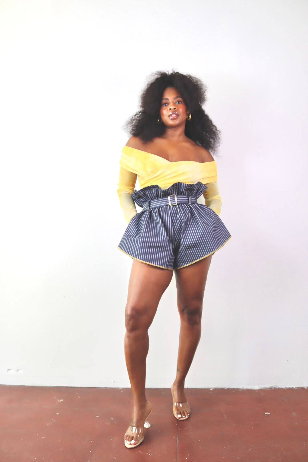 Oscar Micro Paperbag Shorts (Pinstripe)