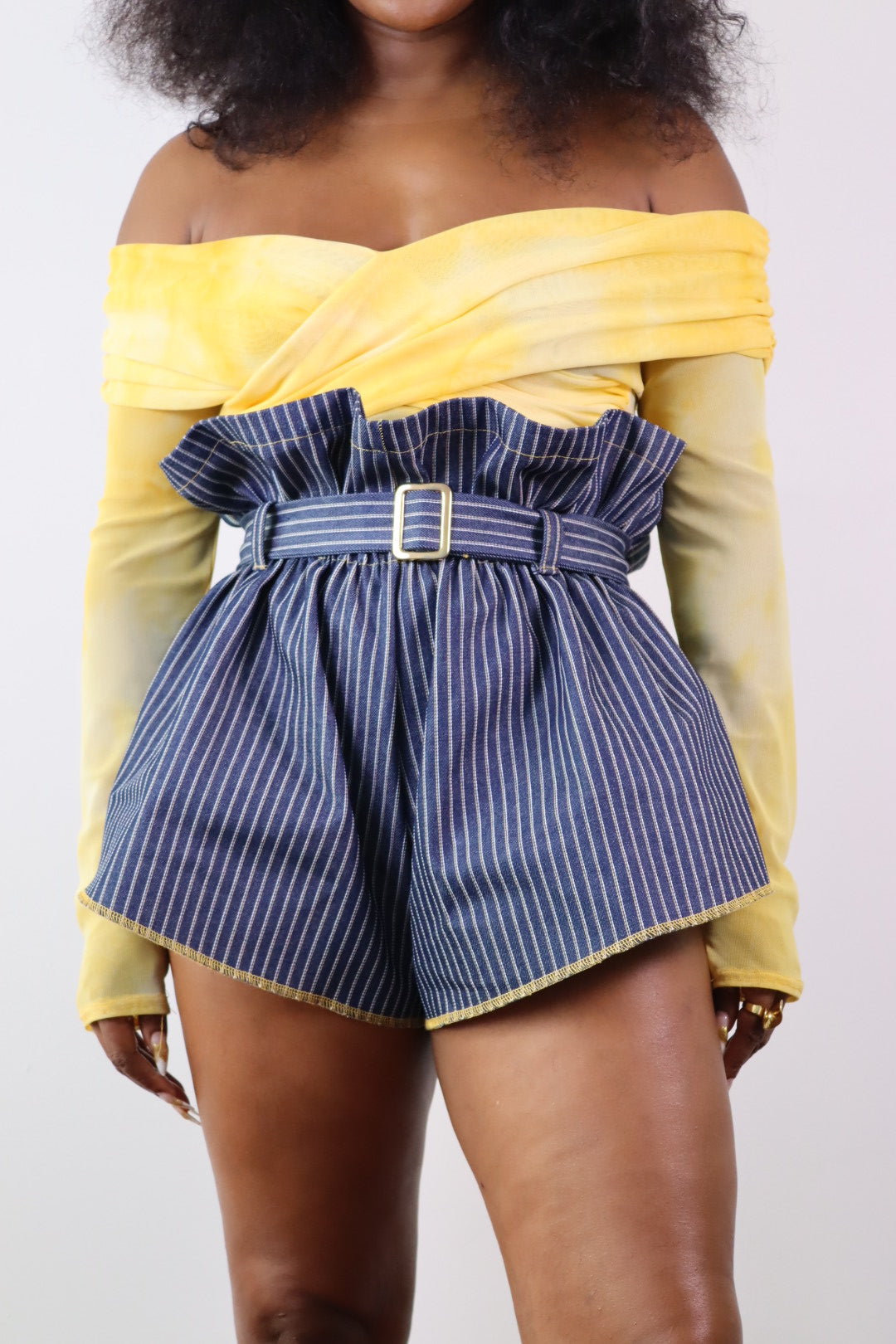 Oscar Micro Paperbag Shorts (Pinstripe)
