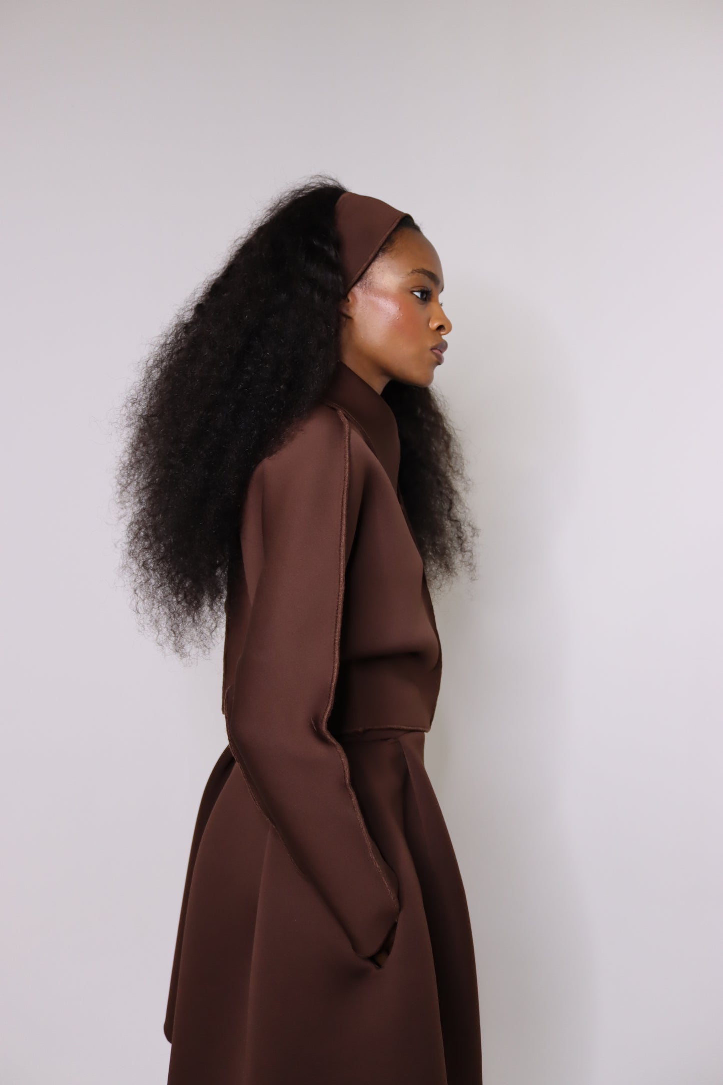 Tommy Collar Top (Brown)