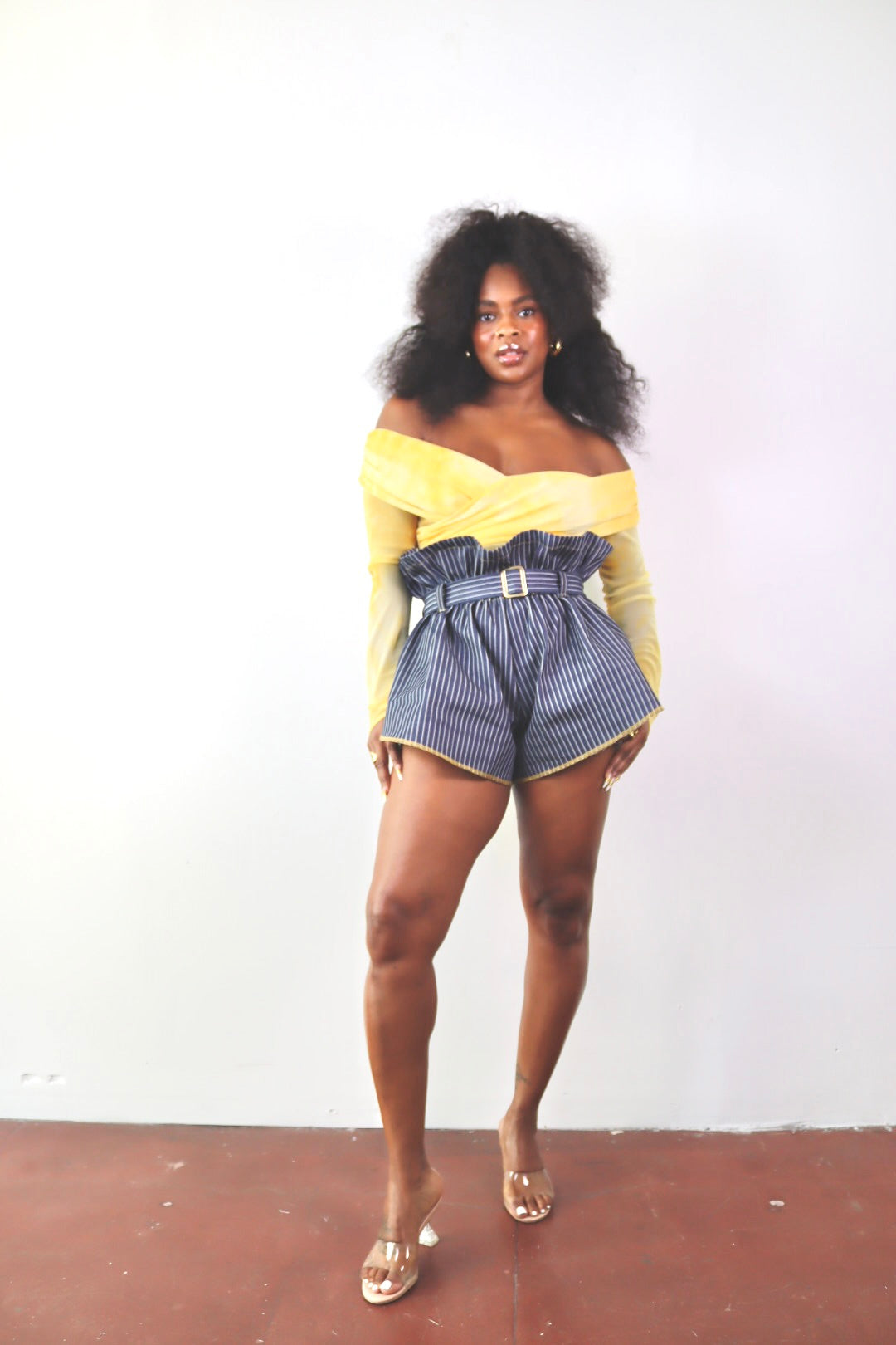 Oscar Micro Paperbag Shorts (Pinstripe)