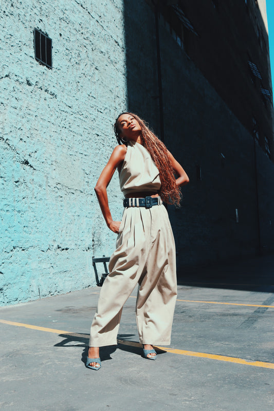 Victor Pleated Trouser (Khaki)