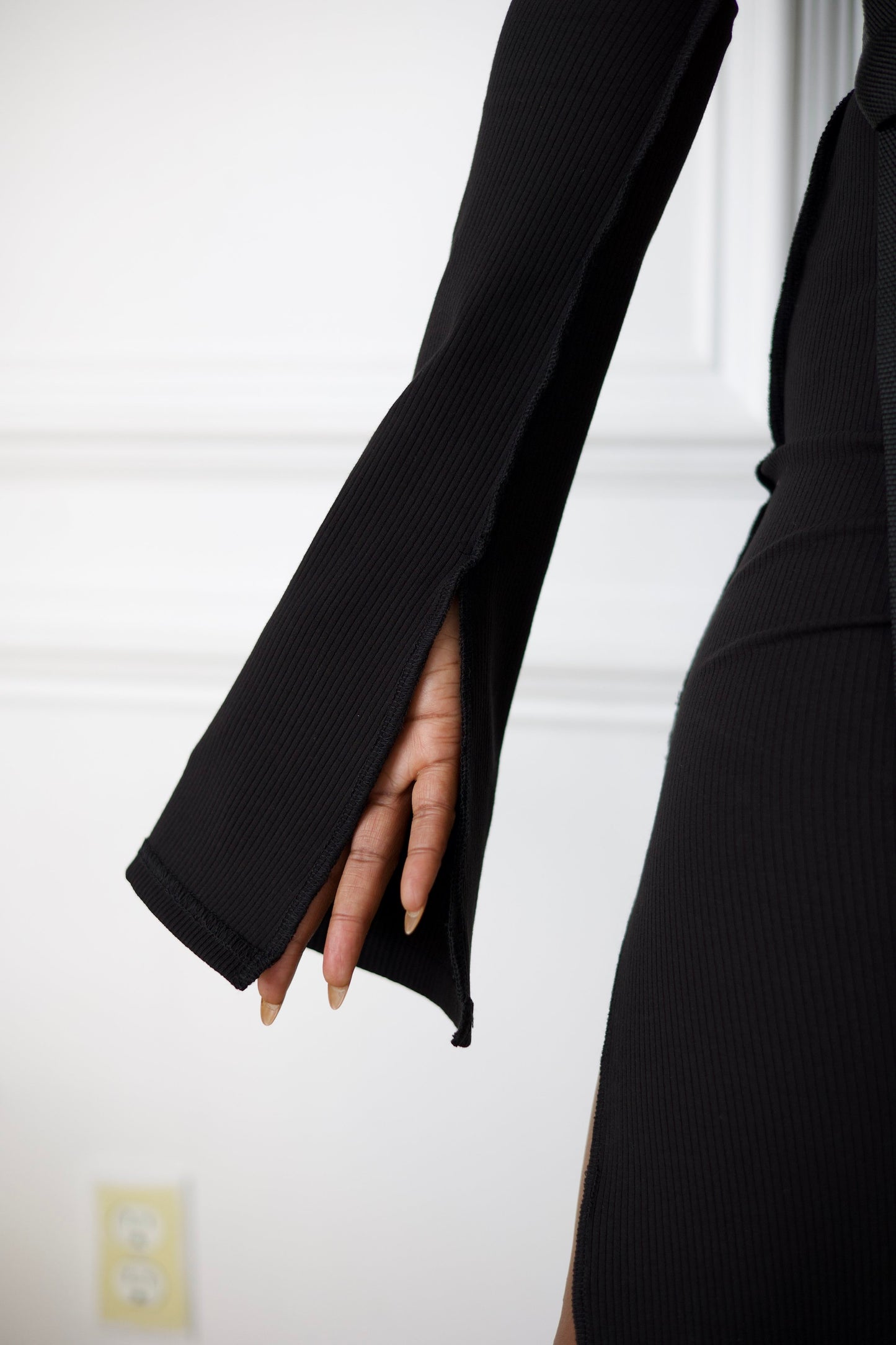 Onyx Side Slit Midi Dress