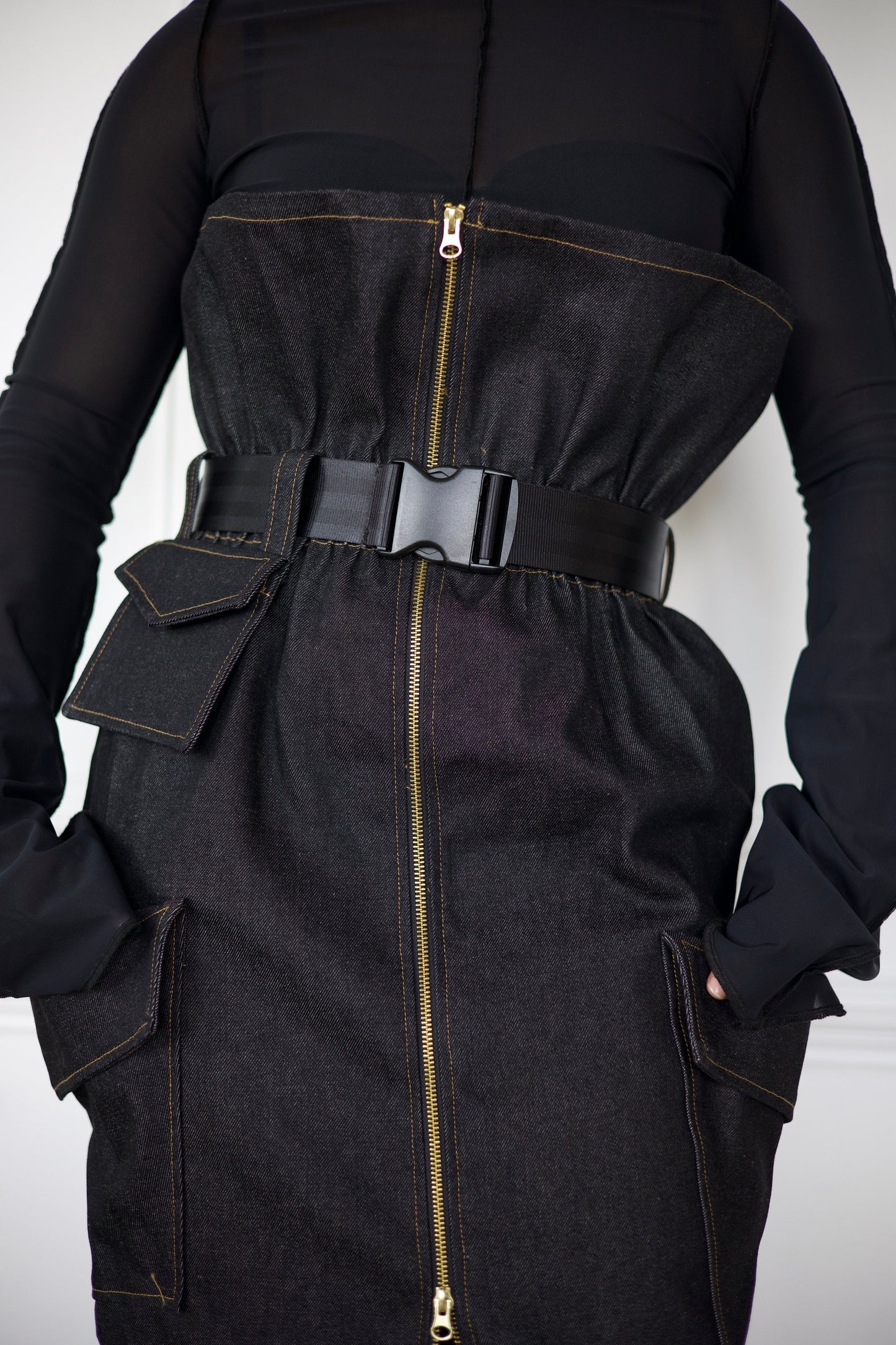 Slate Paperbag Cargo Maxi Skirt