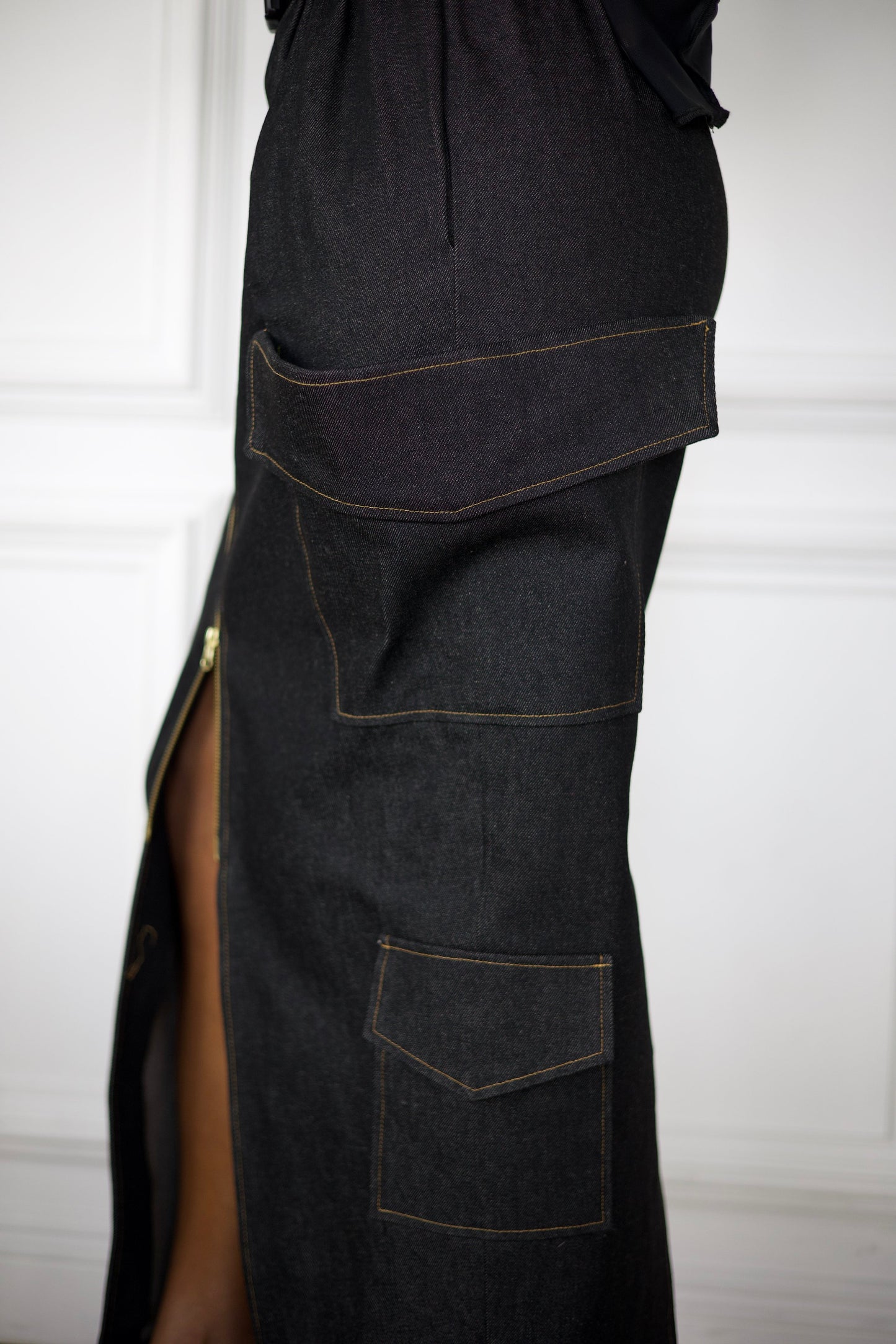 Slate Paperbag Cargo Maxi Skirt
