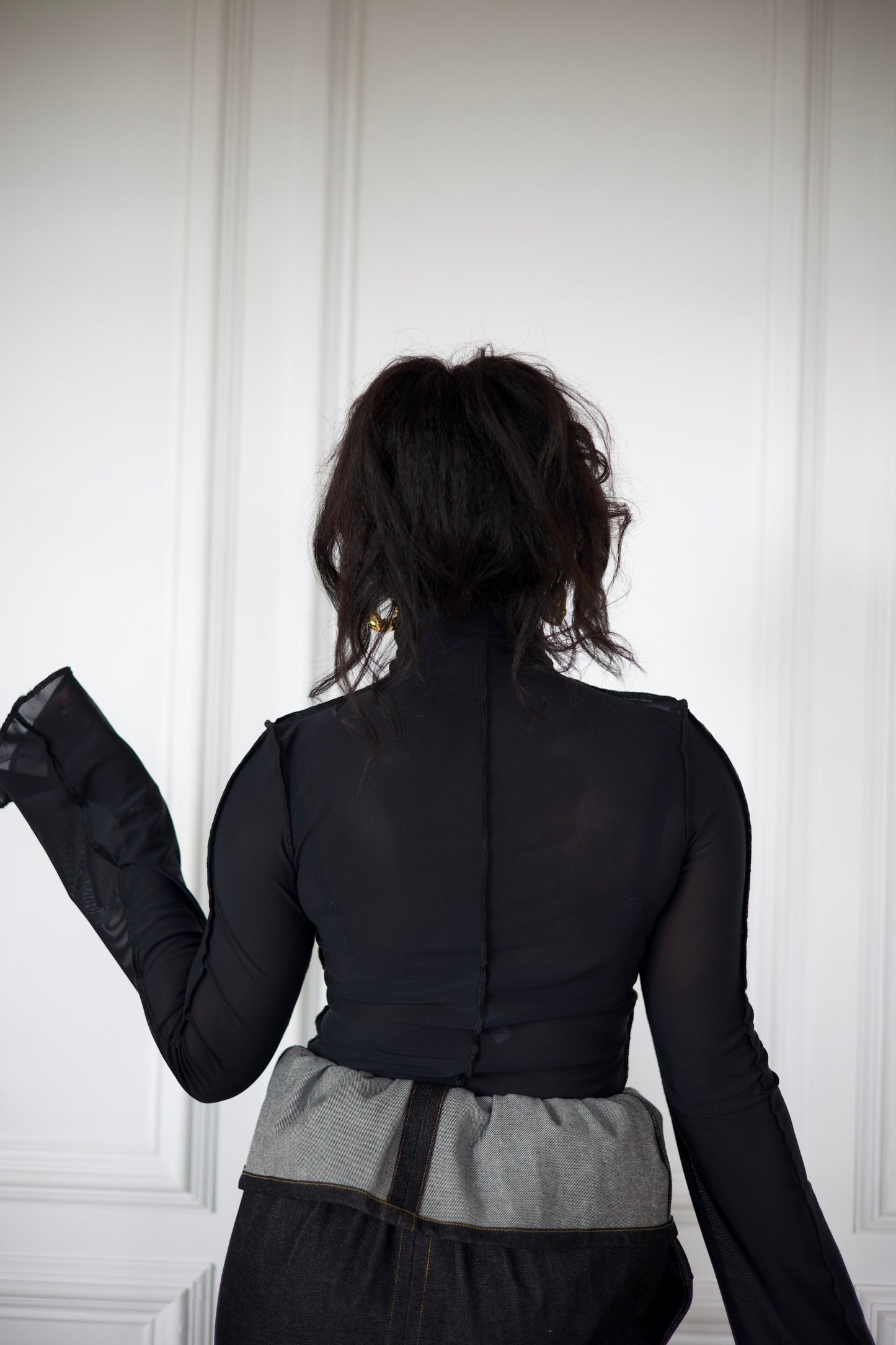 Ebony Sheer Turtleneck