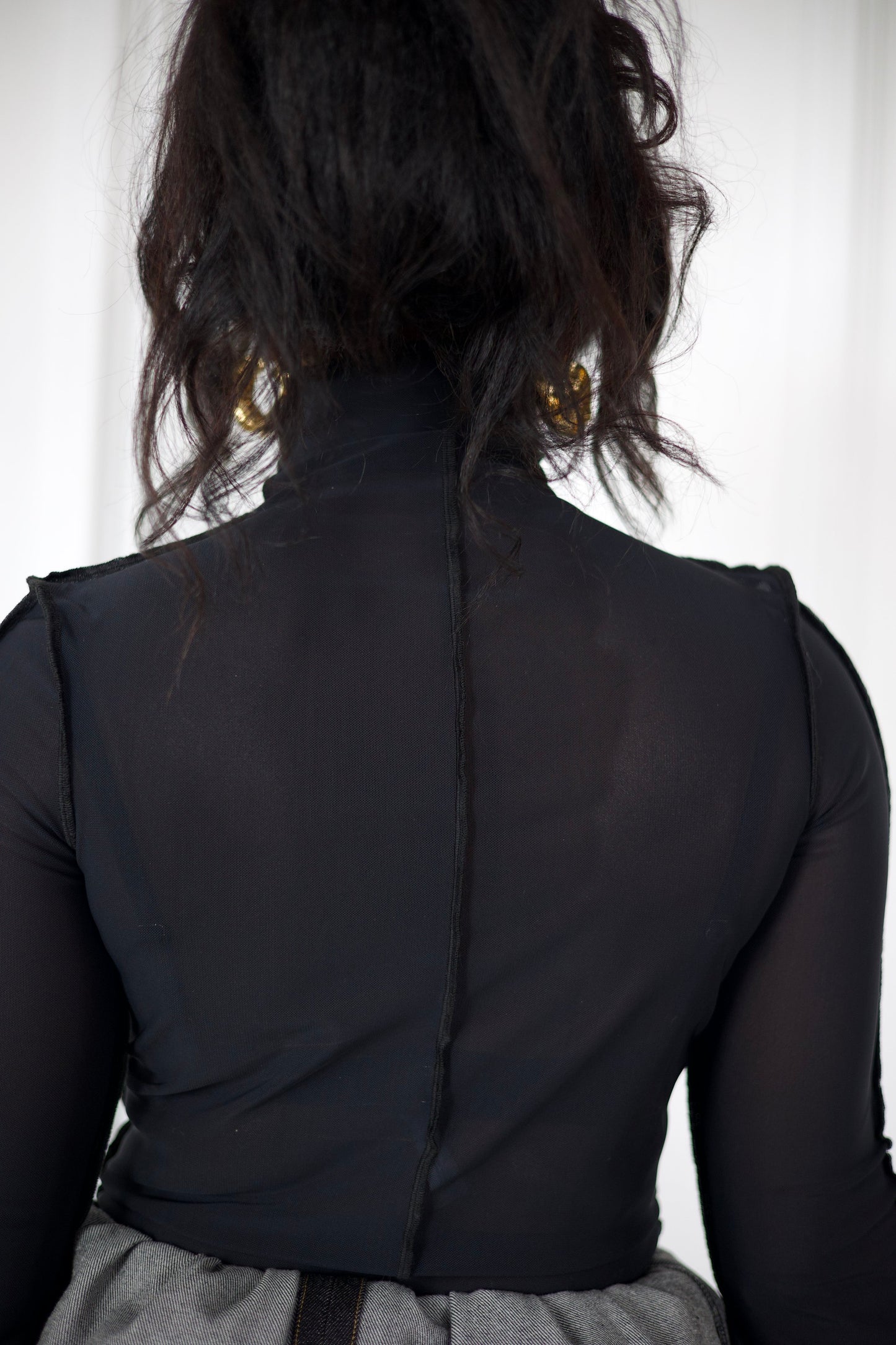 Ebony Sheer Turtleneck