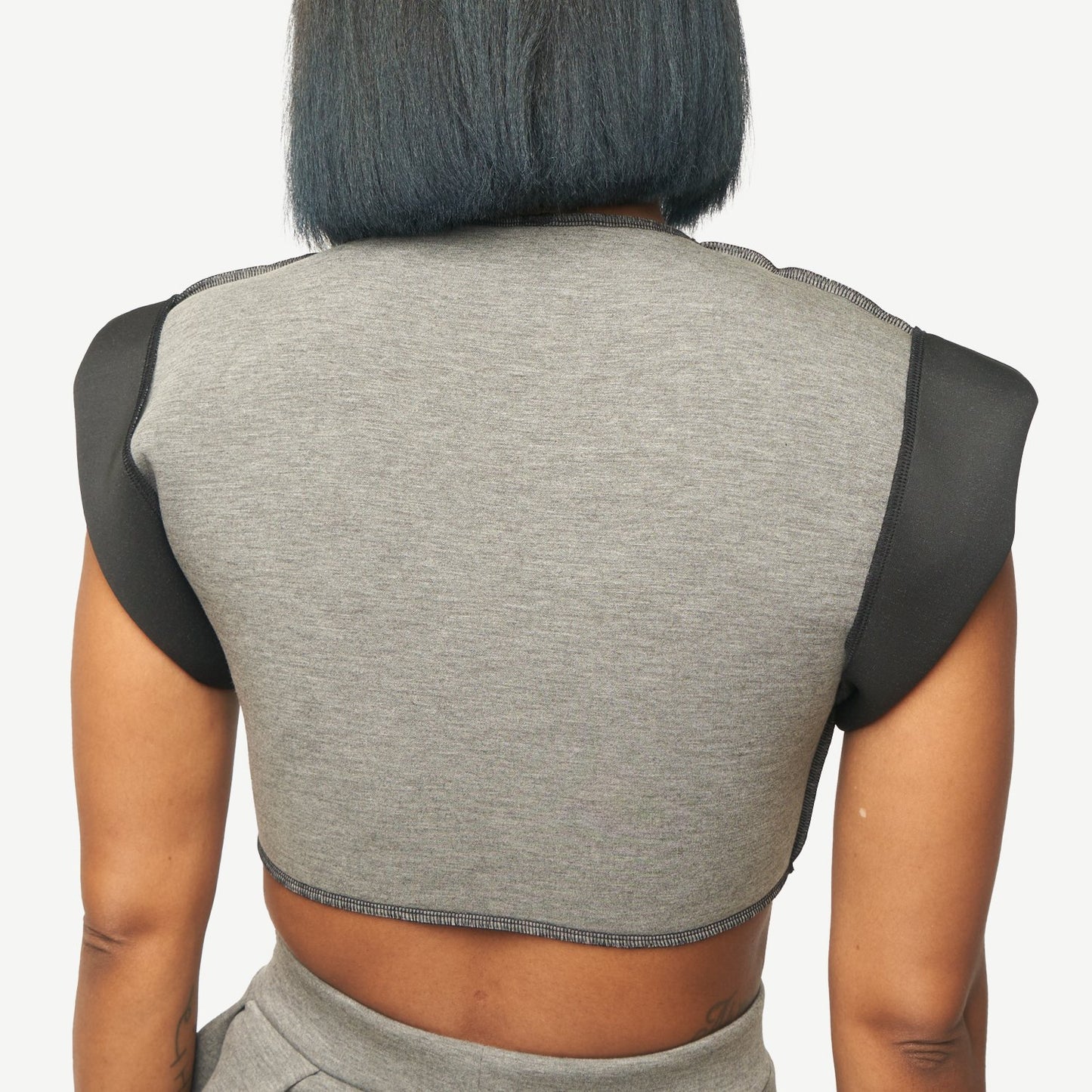 Olivia Twist Crop Top (Grey)