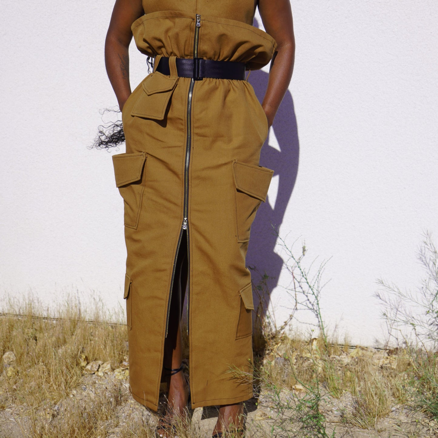 Sahara Paperbag Cargo Maxi Skirt