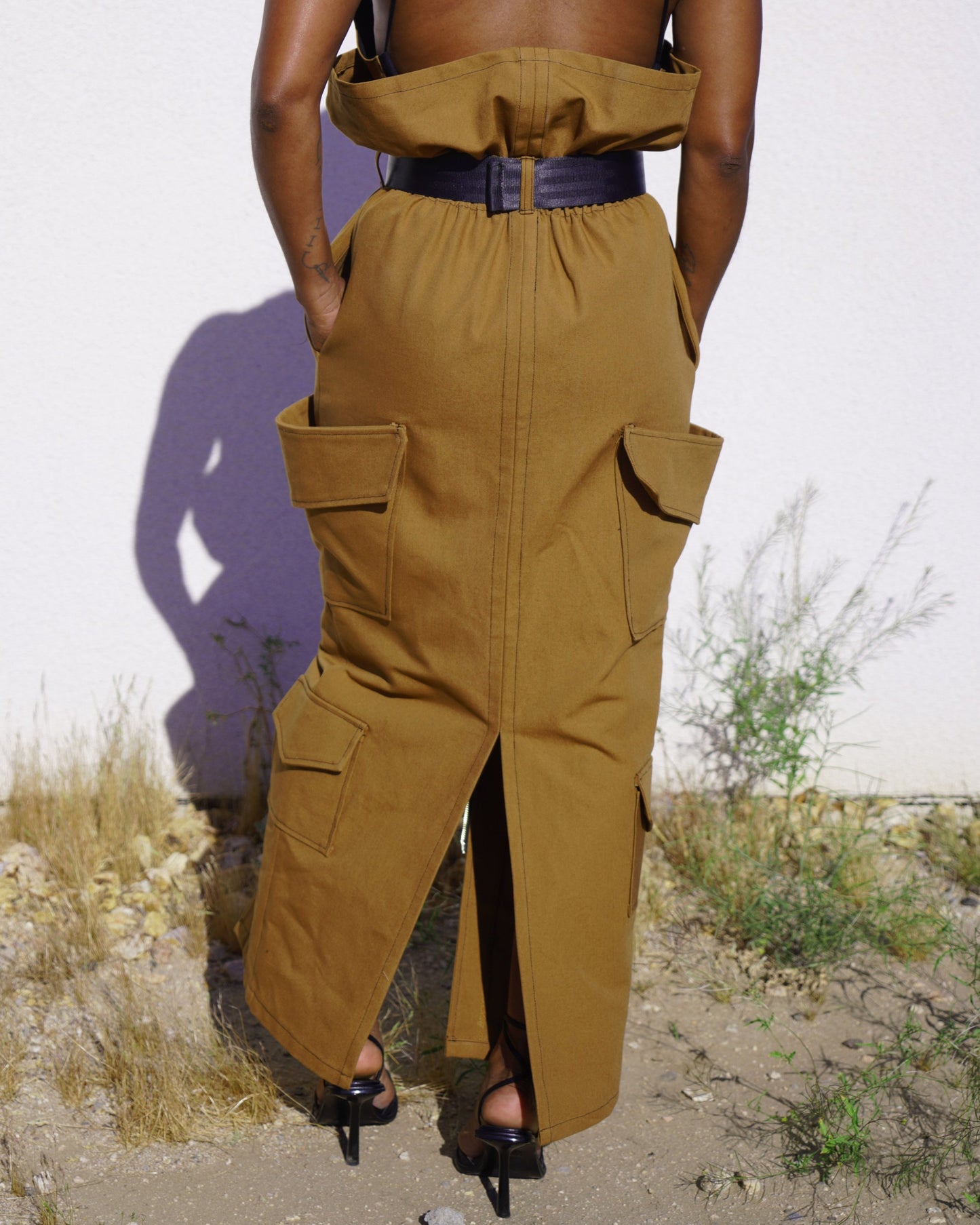 Sahara Paperbag Cargo Maxi Skirt