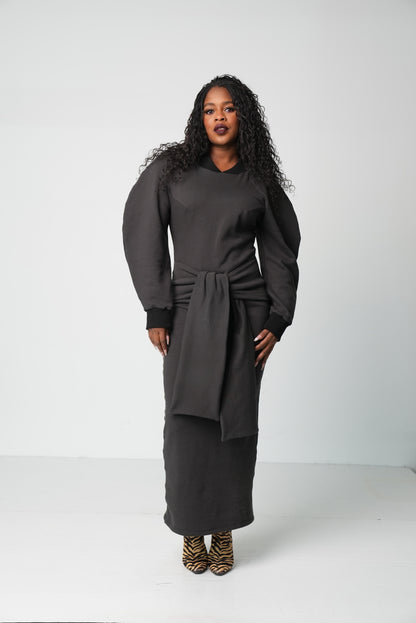 Tara Sweatshirt Dress (Charcoal)