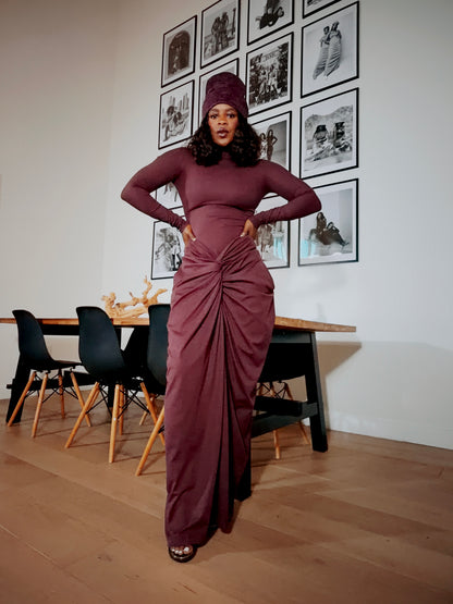 Zenobia Twist Pant (Wine)