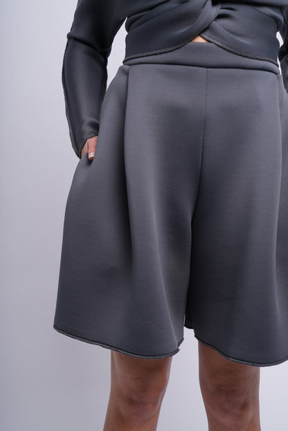 Oliver Pleated Shorts (Hazy Grey)