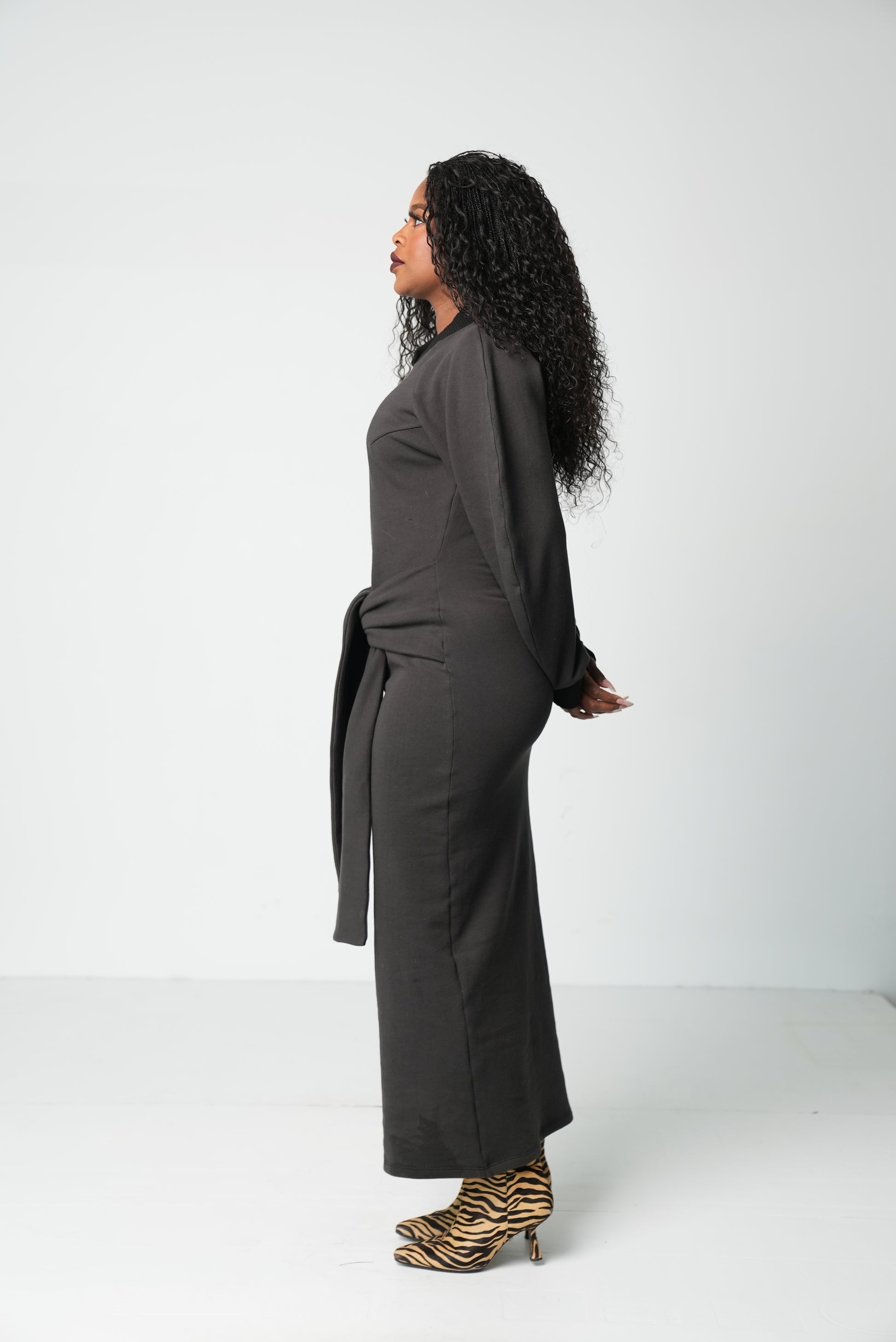 Tara Sweatshirt Dress (Charcoal) Something By Sonjia Tara Sweatshirt Dress (Charcoal) Something By Sonjia