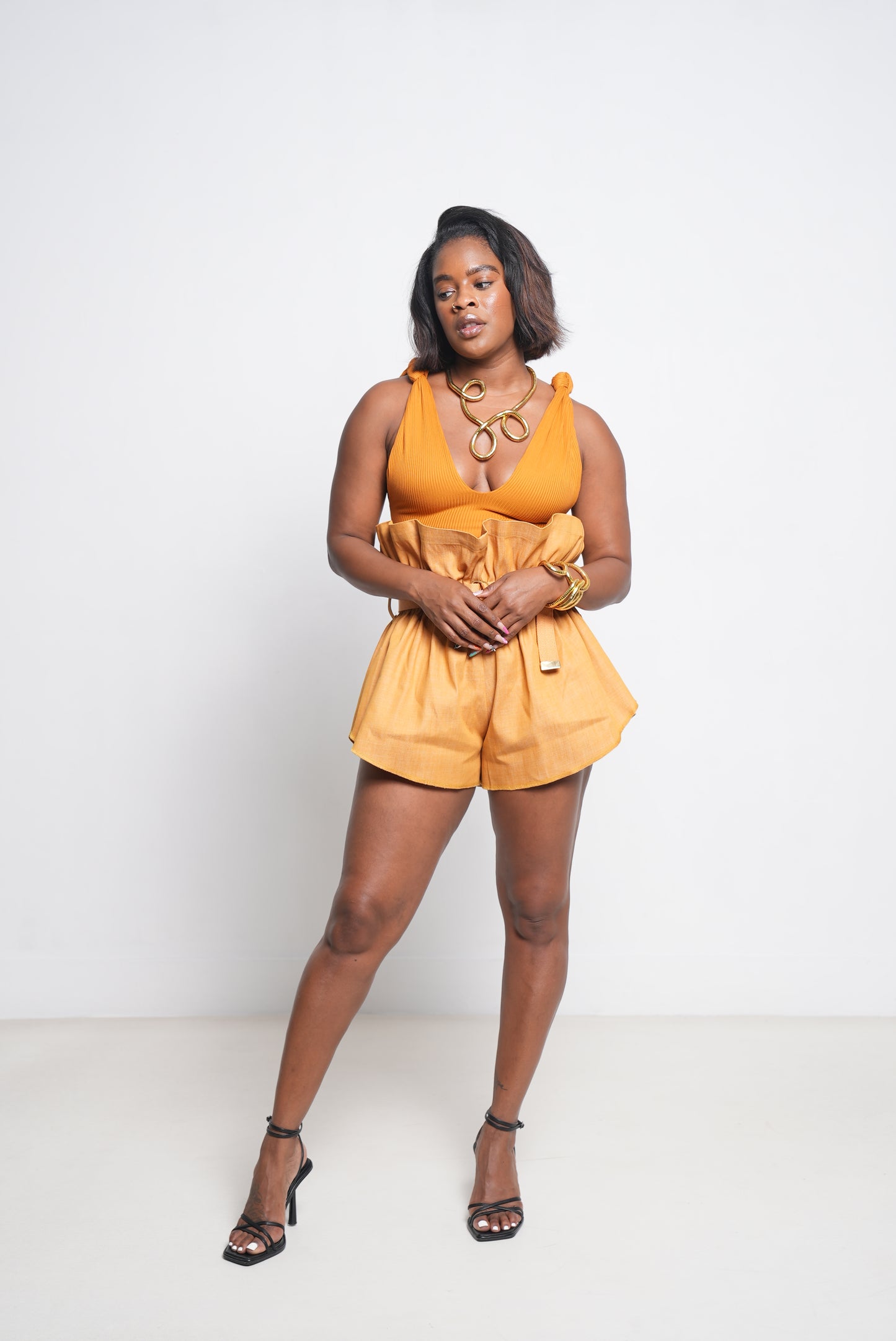 Oscar Micro Paperbag Shorts (Mustard)