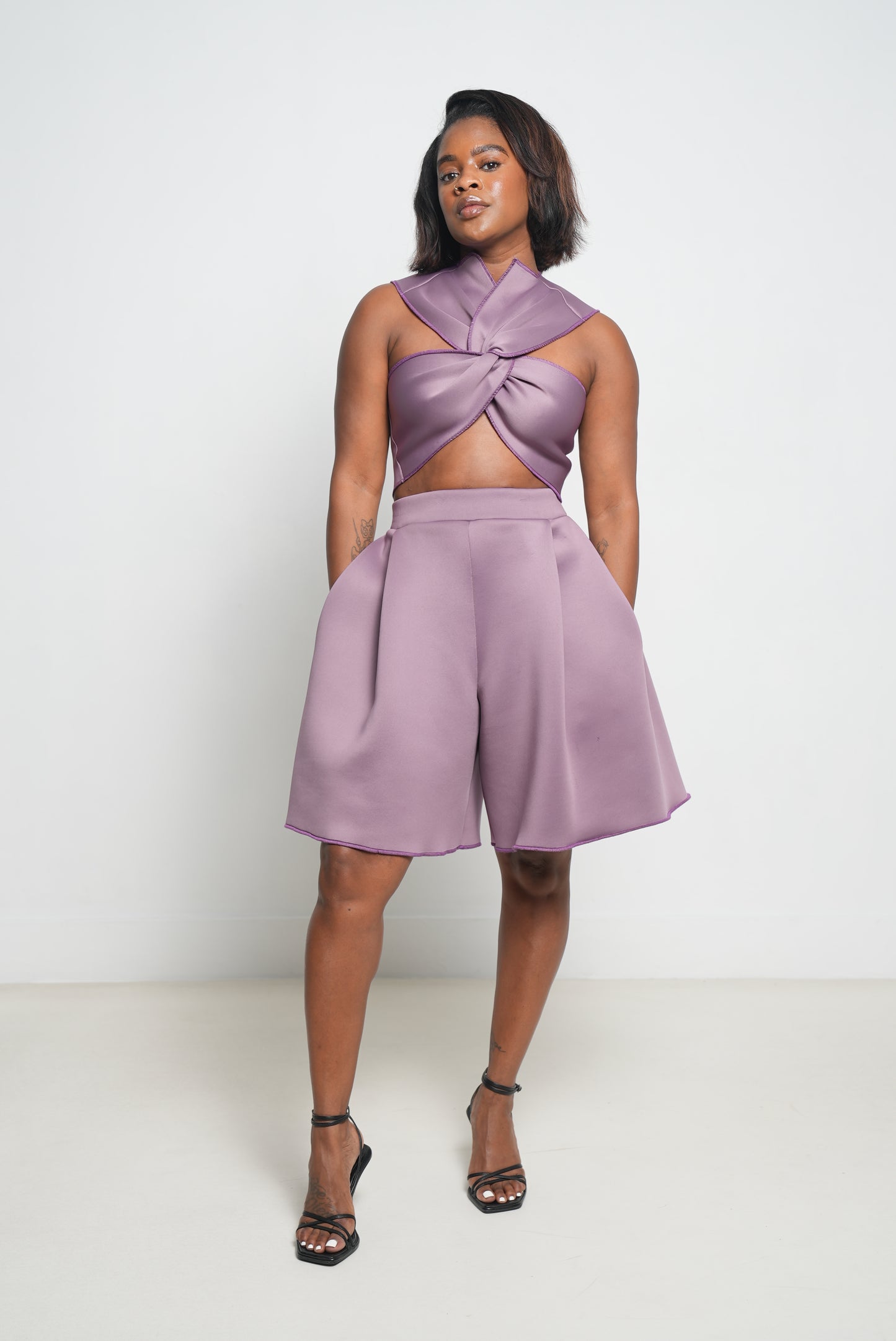 Oliver Pleated Shorts (Lilac)