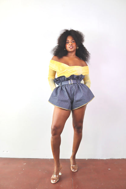Oscar Micro Paperbag Shorts (Pinstripe)