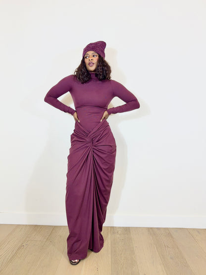 Brittney Turtleneck Bodysuit (Wine)