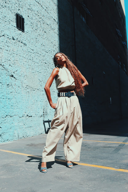 Victor Pleated Trouser (Khaki)