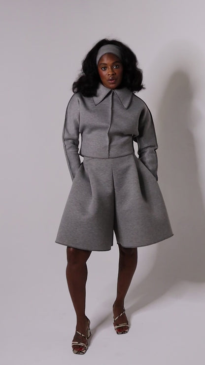 Tommy Collar Top (Heather Grey)